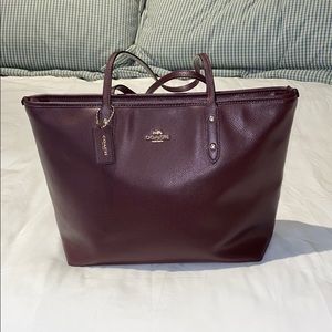 Coach Oxblood Red City Zip Tote